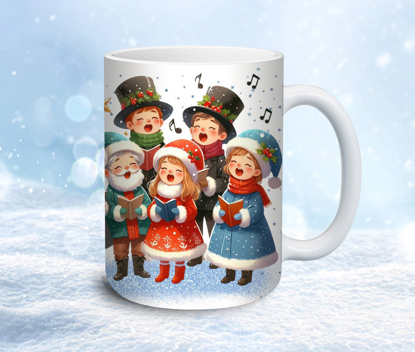 Christmas Mug - 15oz Ceramic Coffee Cup - "We wish you a Merry Christmas!