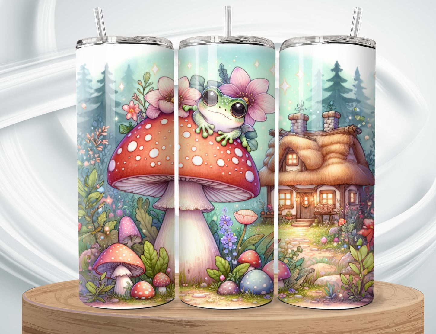 Cute Frog -Tumbler - Insulated 20oz Stainless Steel with Lid and Straw