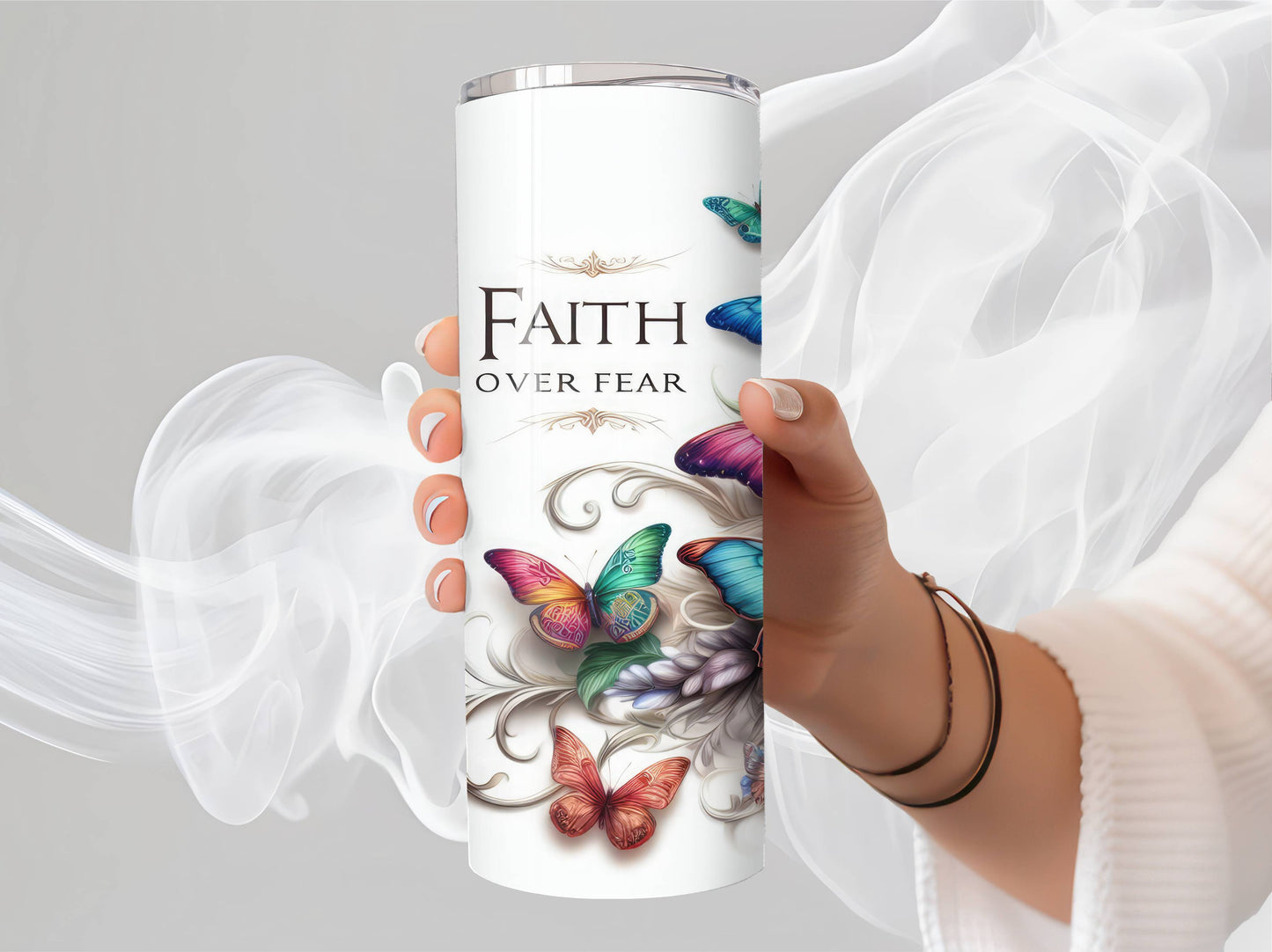Inspirational Tumbler - 20oz Stainless Steel Vacuum Sealed with Lid and Straw