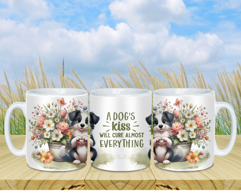 Border Collie Dog Mug - Puppy Ceramic Coffee Cup