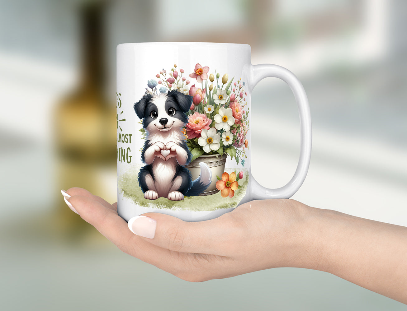 Border Collie Dog Mug - Puppy Ceramic Coffee Cup