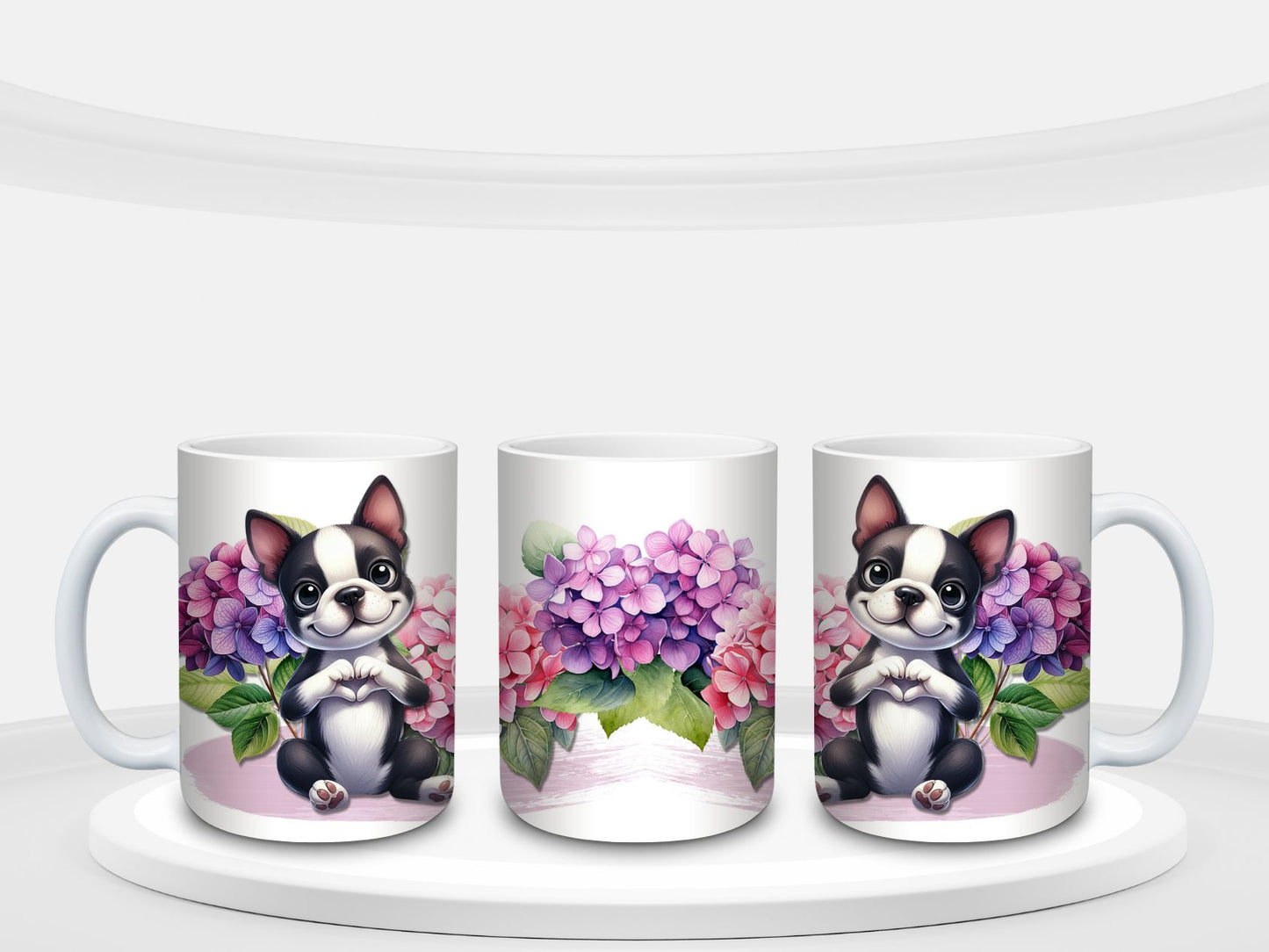 Boston Terrier Mug - Ceramic - Coffee - Tea - Cup - Puppy Dog