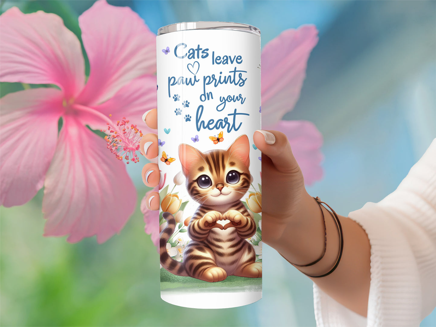 Cat tumbler - Stainless Steel Vacuum Sealed Kitten Tumbler with Lid and Straw -9