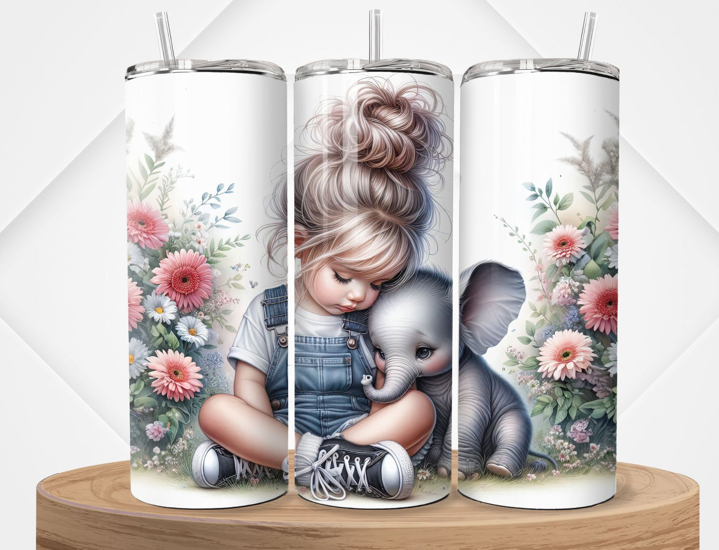Little Girl and Baby Elephant Tumbler