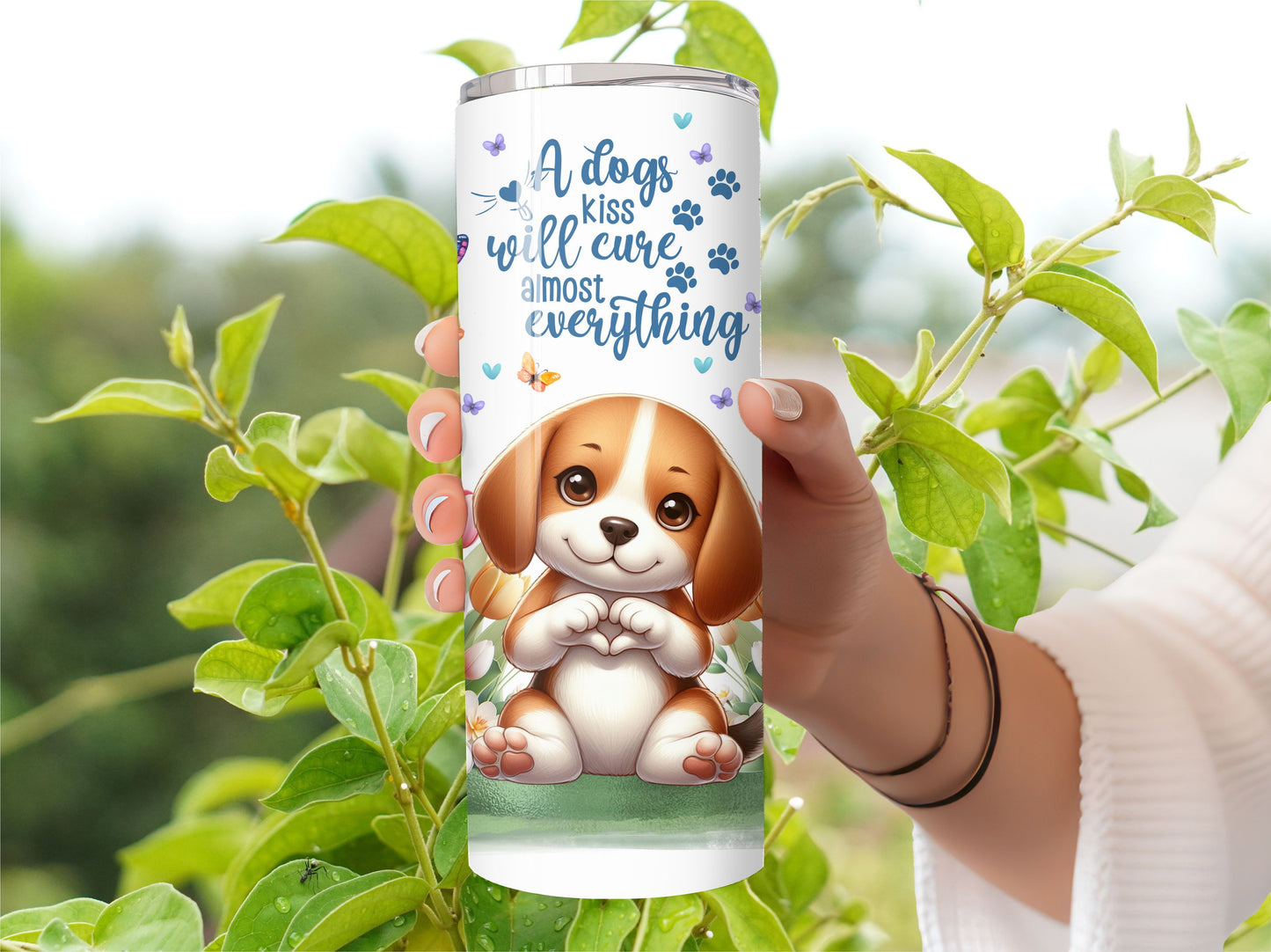Tumbler Beagle Puppy Dog - Pet 20oz Stainless Steel Vacuum Sealed Tumbler with Lid and Straw