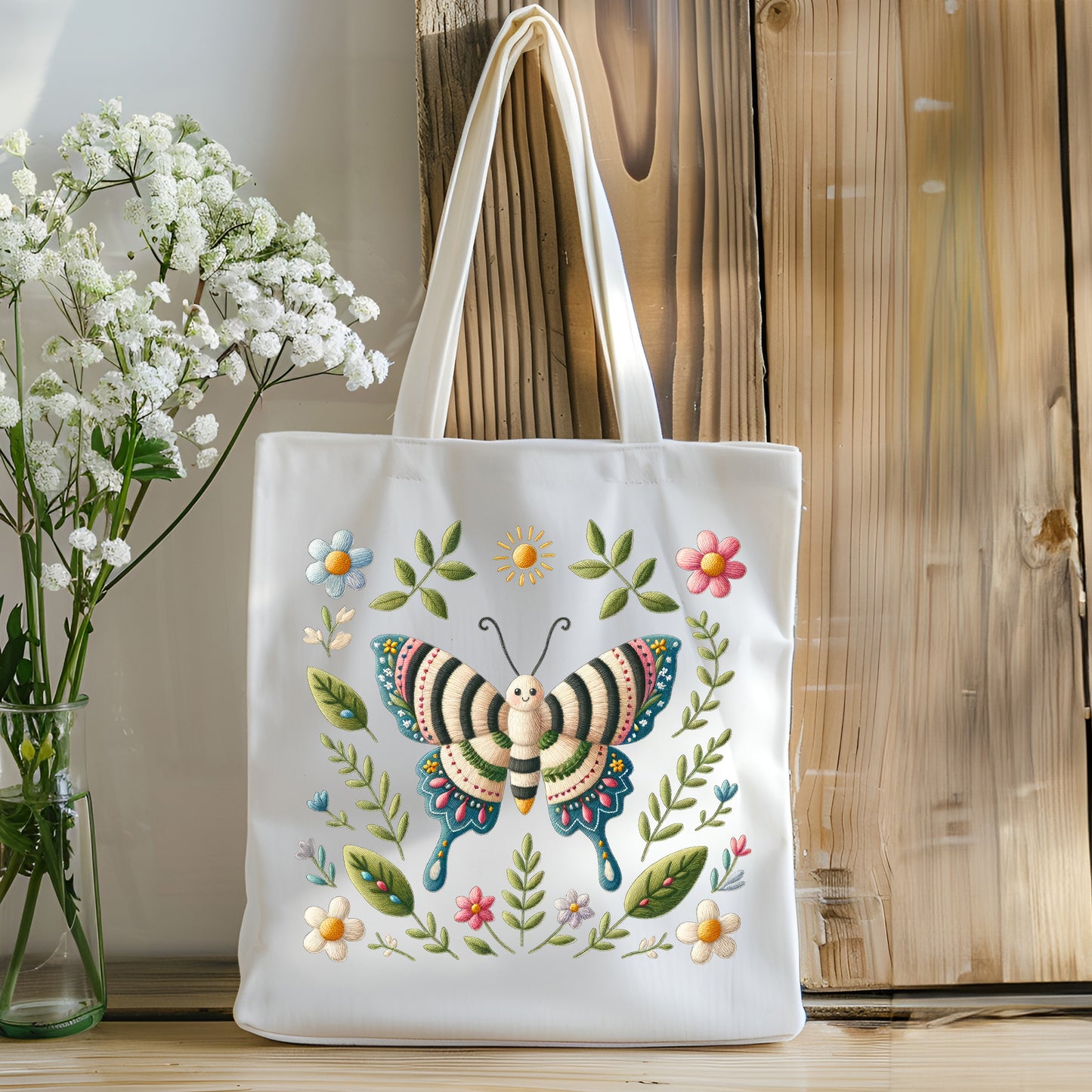 Canvas Tote Bag - Butterfly in the Garden