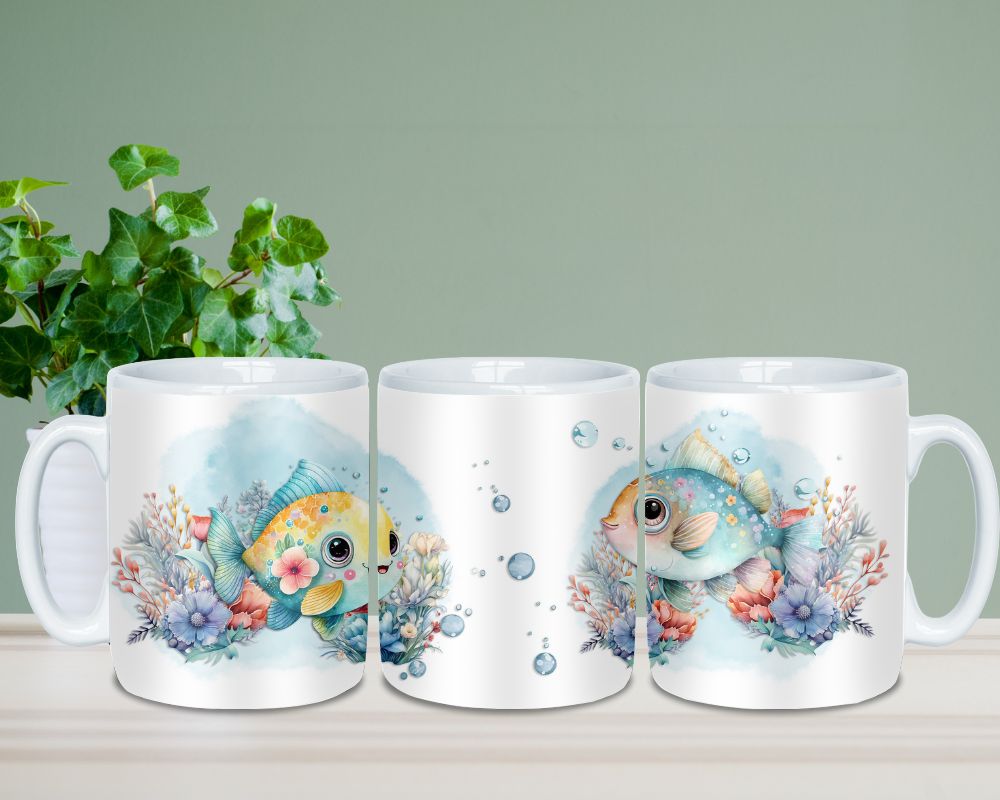 Fish Mug - Under Water Aquarium Coffee Cup - Drinkware