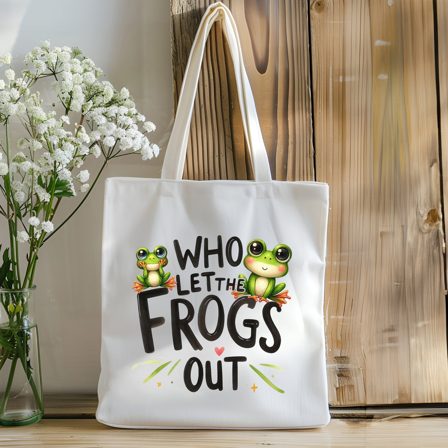 Canvas Tote Bag - Who let the Frogs Out