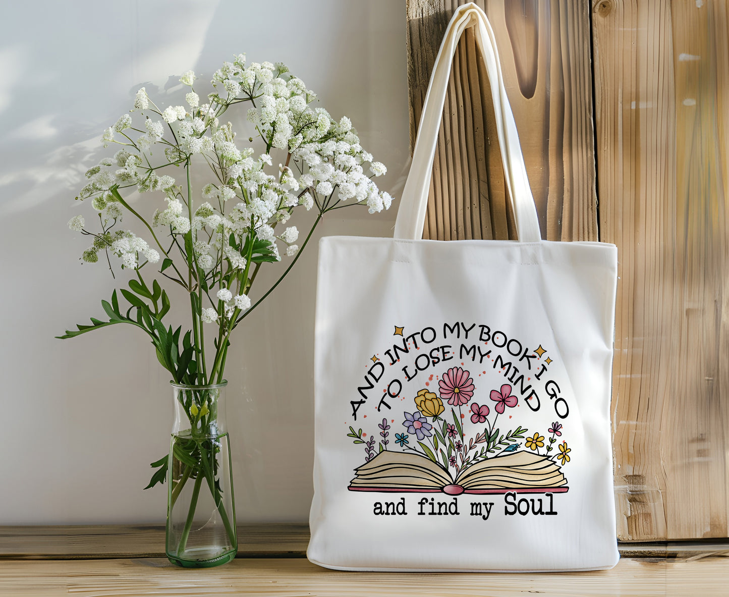 "And into My Book I Go" Tote Reusable Bag - Personalize It!