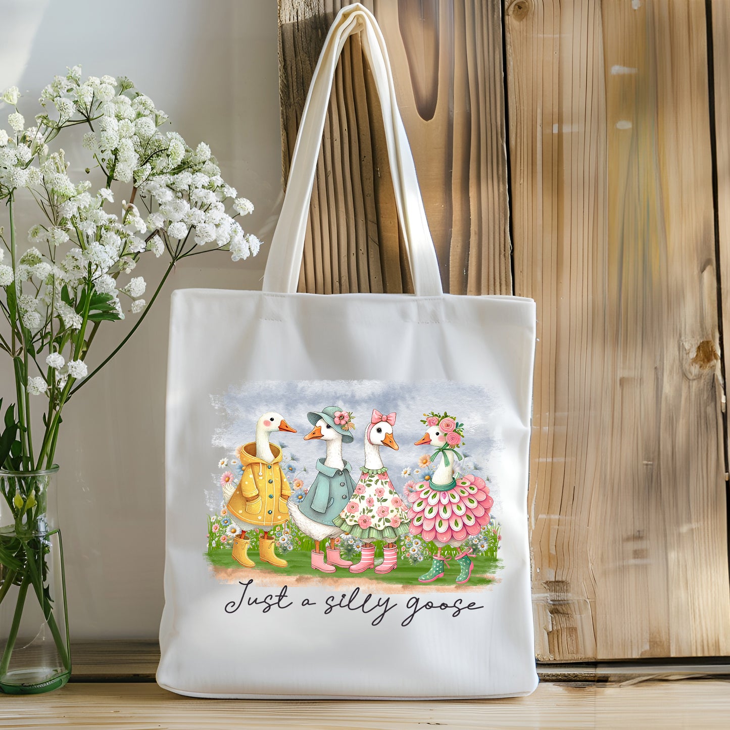 Funny Canvas Tote Bag - Just a Silly Goose