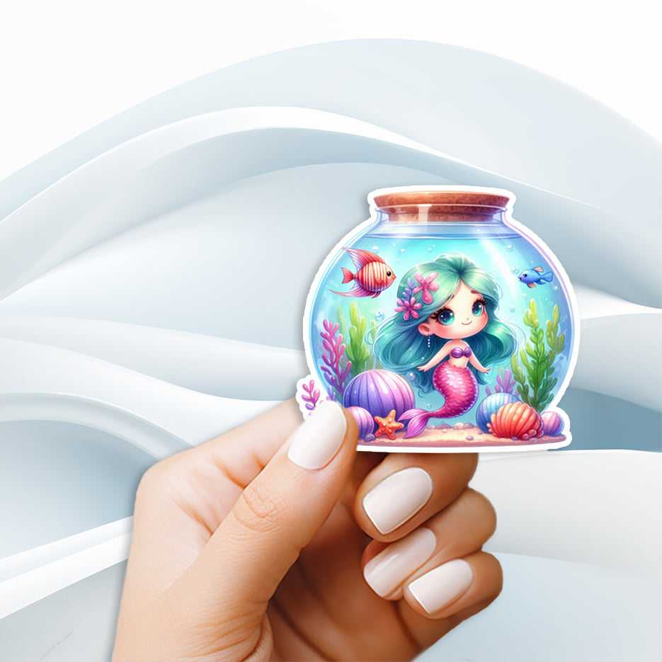 Mermaid in a Fishbowl - Waterproof Sticker