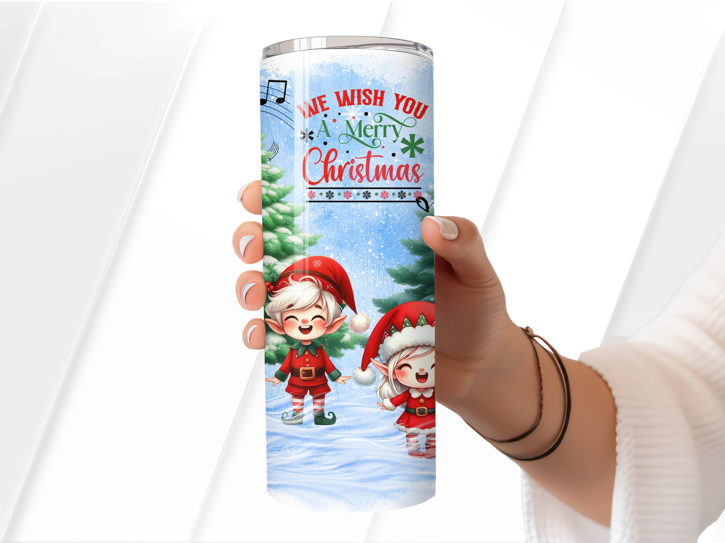 Personalized - Christmas Tumbler - Insulated 20oz Stainless Steel Vacuum Sealed with Lid and Straw