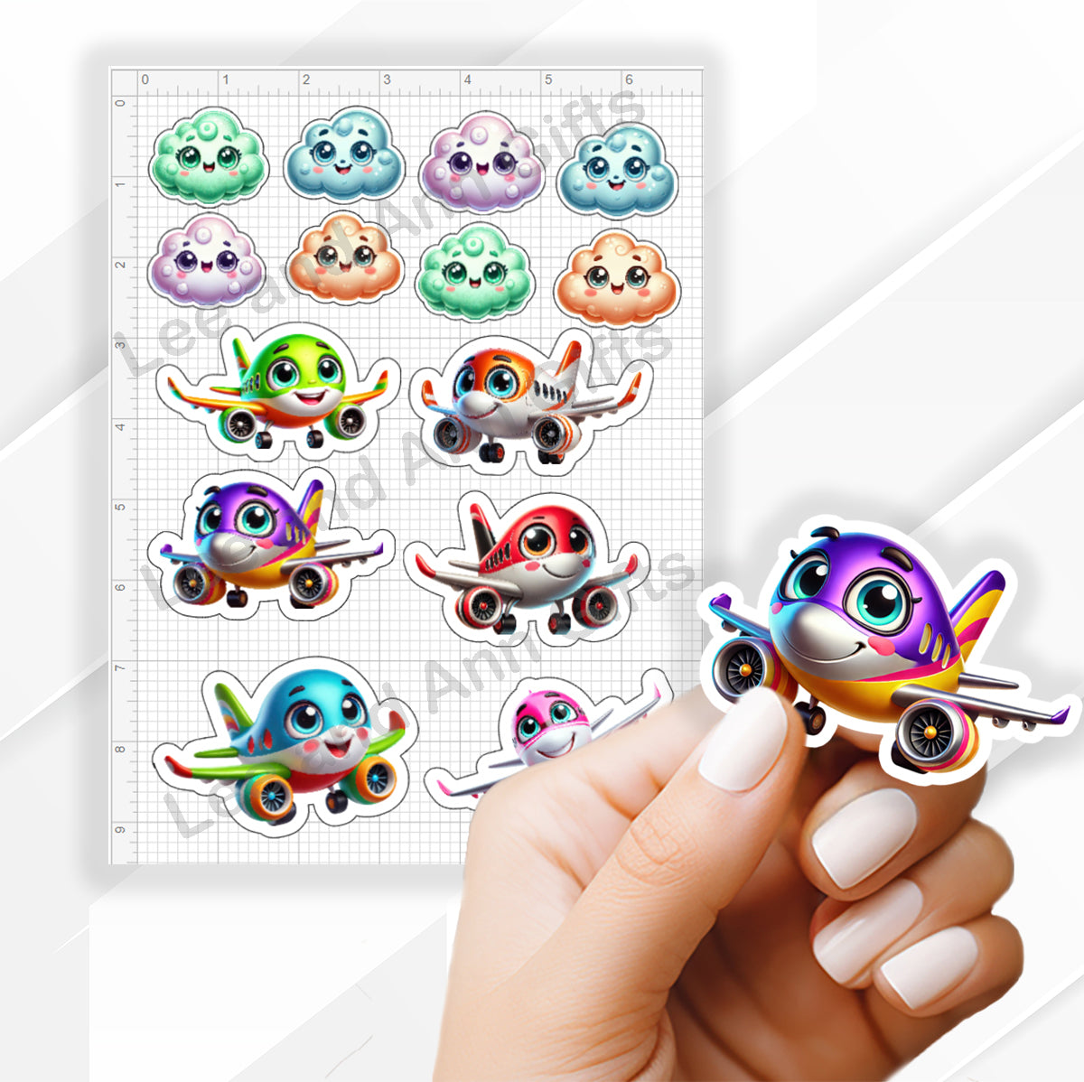 Cute Airplanes Sticker Sheet - Waterproof