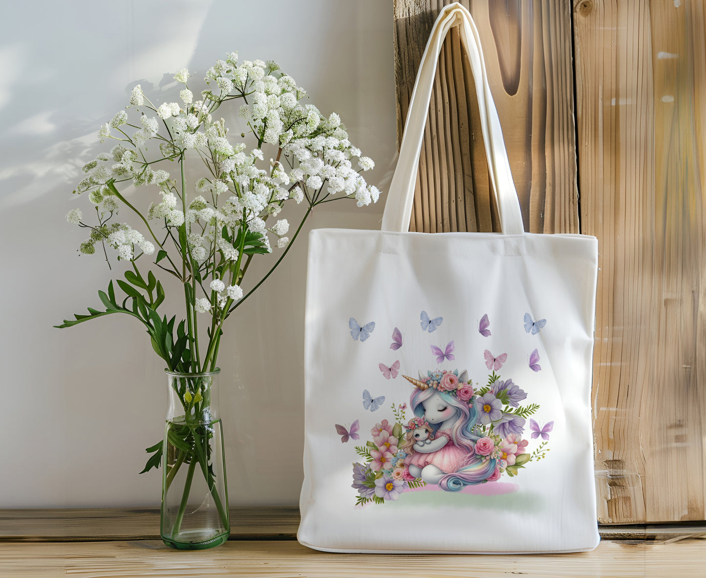 Reusable Tote Bag - Mom and Baby Unicorn - Personalize It!
