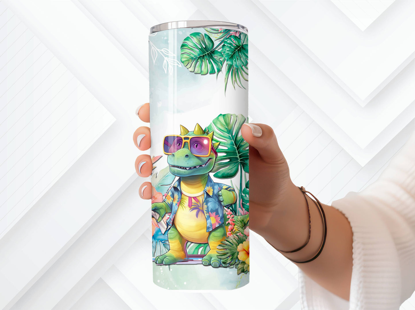 Dinosaur Beach, Tropical Paradise Tumbler