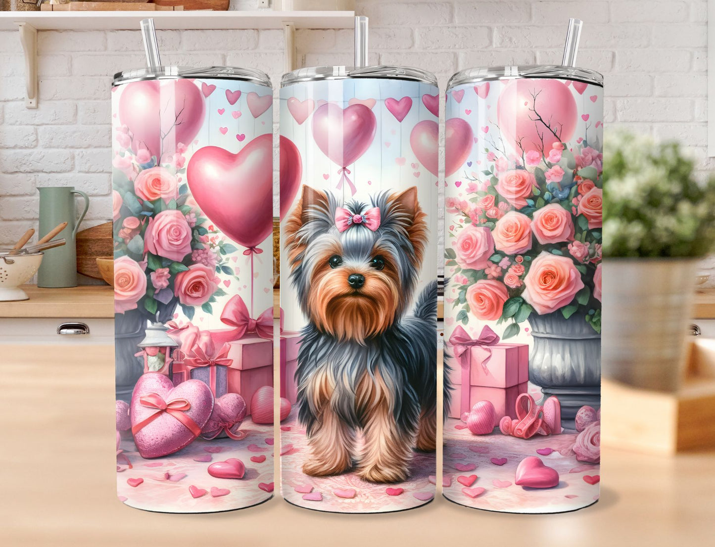 Yorki Tumbler Valentine Gift - Puppy Dog Tumbler