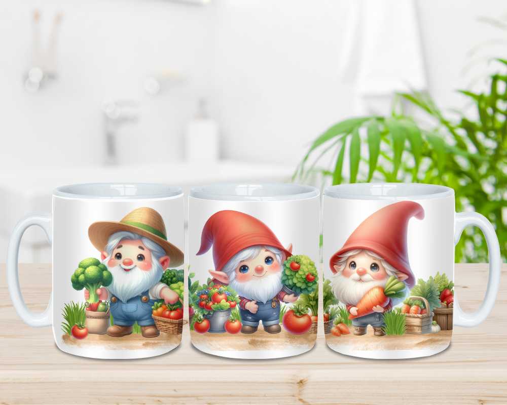 Vegetable Garden Gnome Mug - Ceramic - Coffee - Tea - Cup