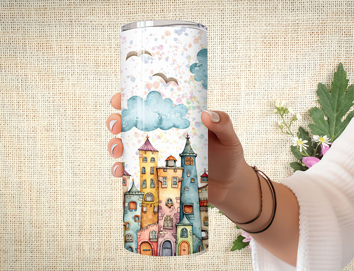 Whimsical House Neighborhood Tumbler