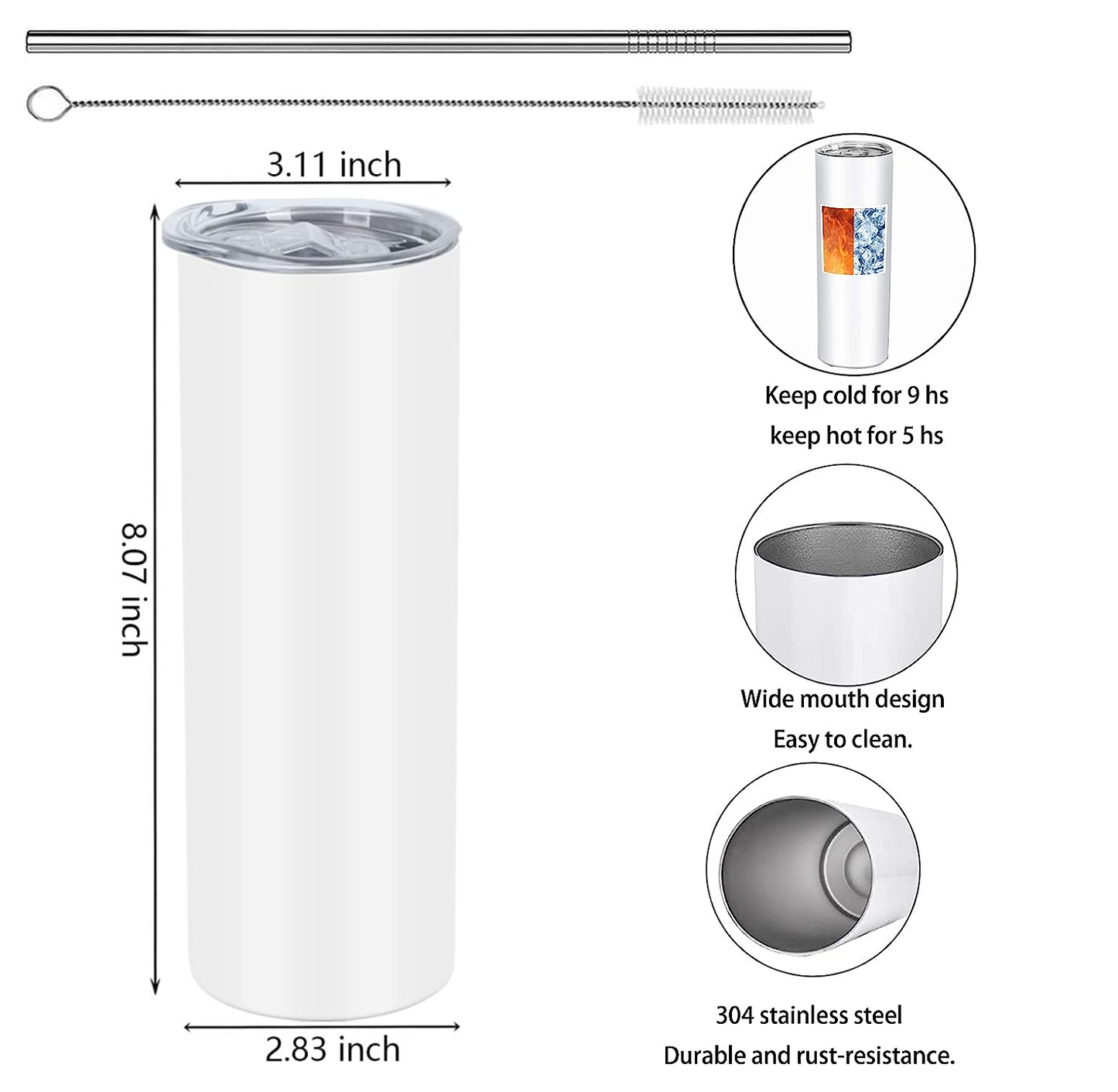 Funny Tumbler with Silly Birds - Insulated 30oz Stainless Steel Vacuum Sealed  with Lid and Straw