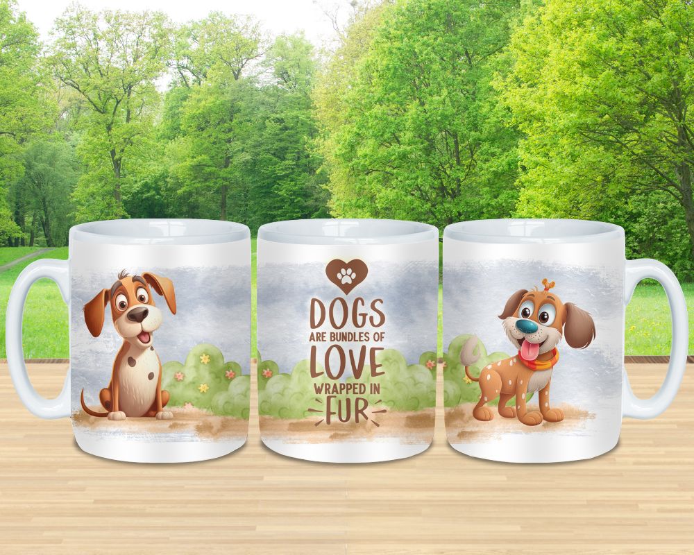 Cute Dog Lover Ceramic Mug, Coffee Cup with quote