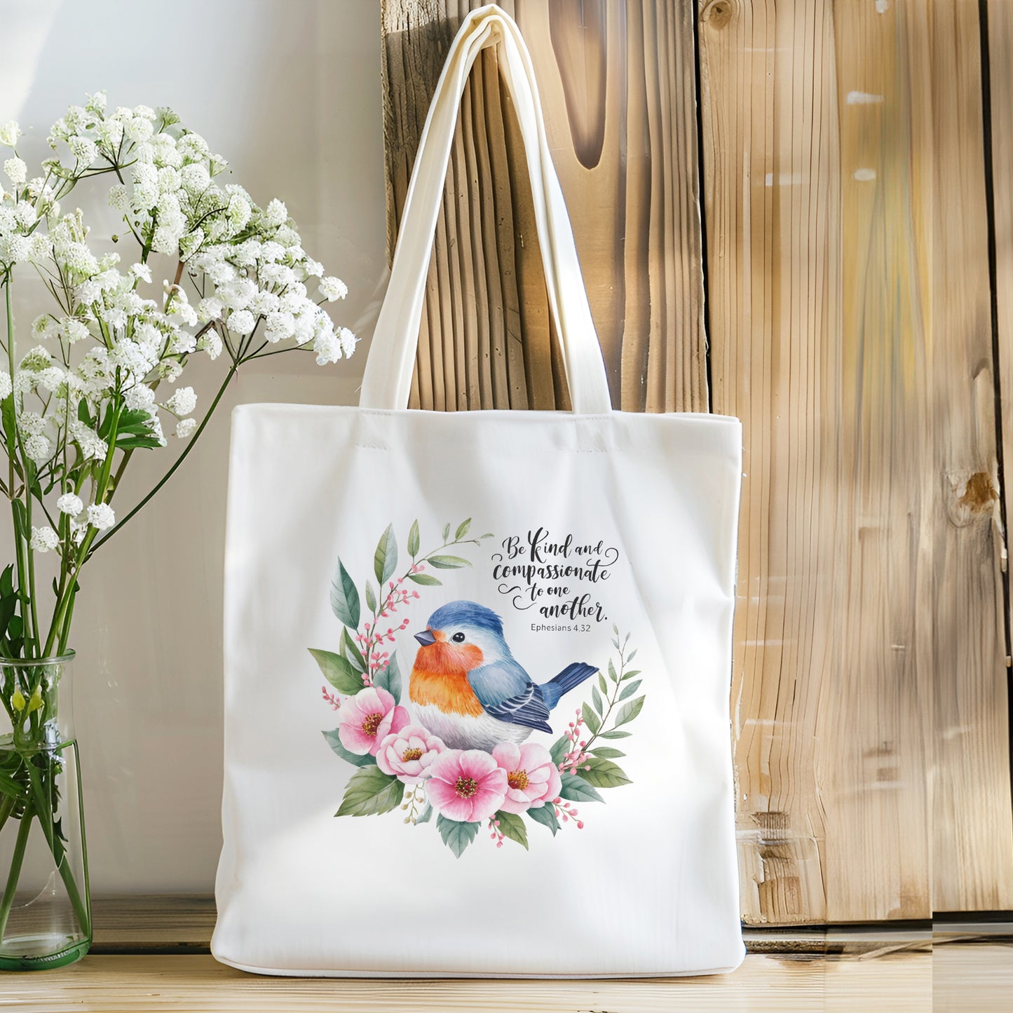 Reusable Tote Bag - Bible Verse Inspirational Canvas Bag