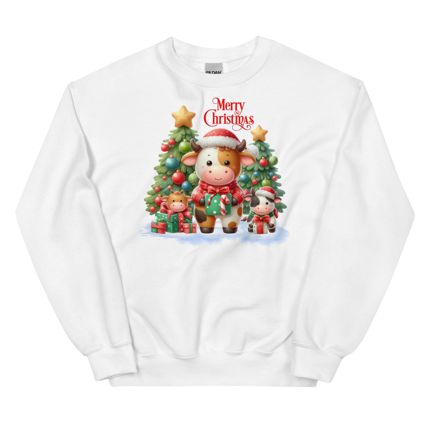 Merry Christmas Cute Cow Family Sweatshirt