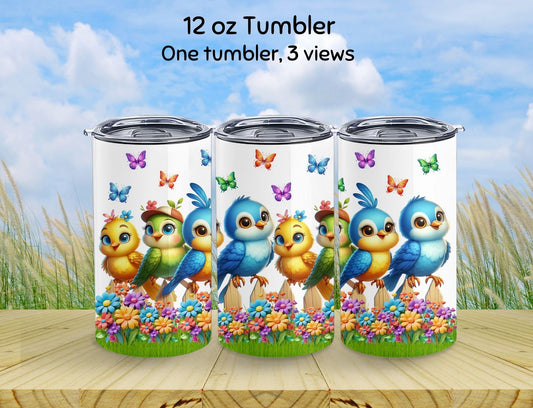 Tumbler 20oz Birds on a Fence, Stainless Steel Hot/Cold Travel Cup with Lid and Straw (Copy) (Copy)