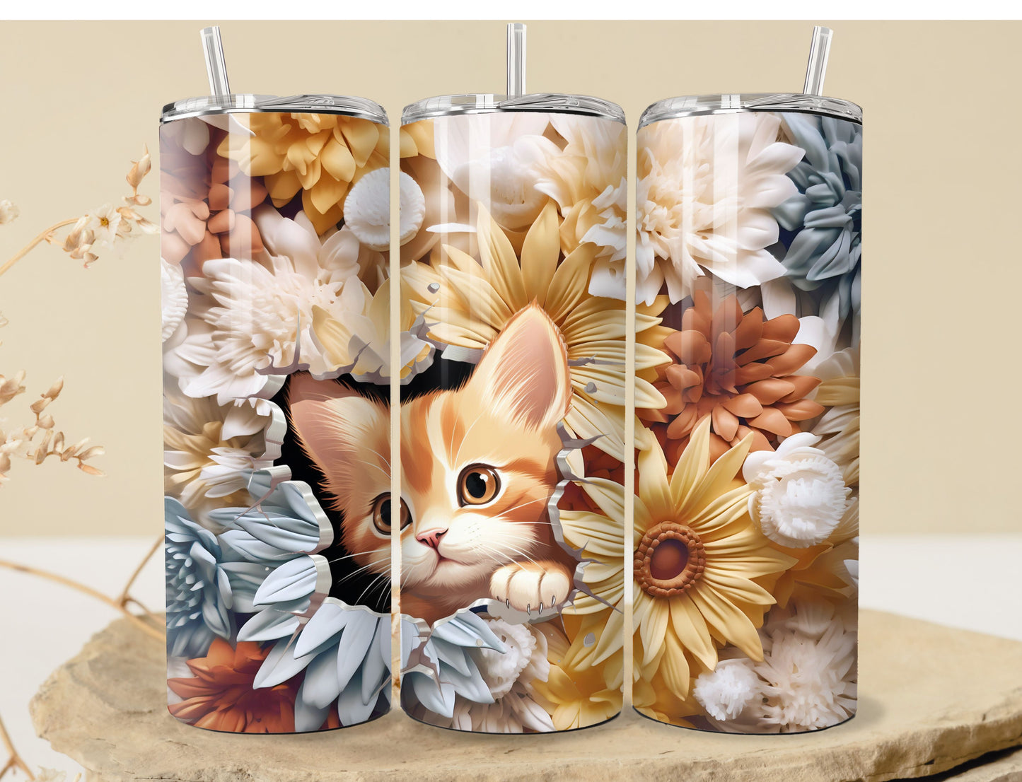 Kitten Cat Tumbler - 20oz Stainless Steel