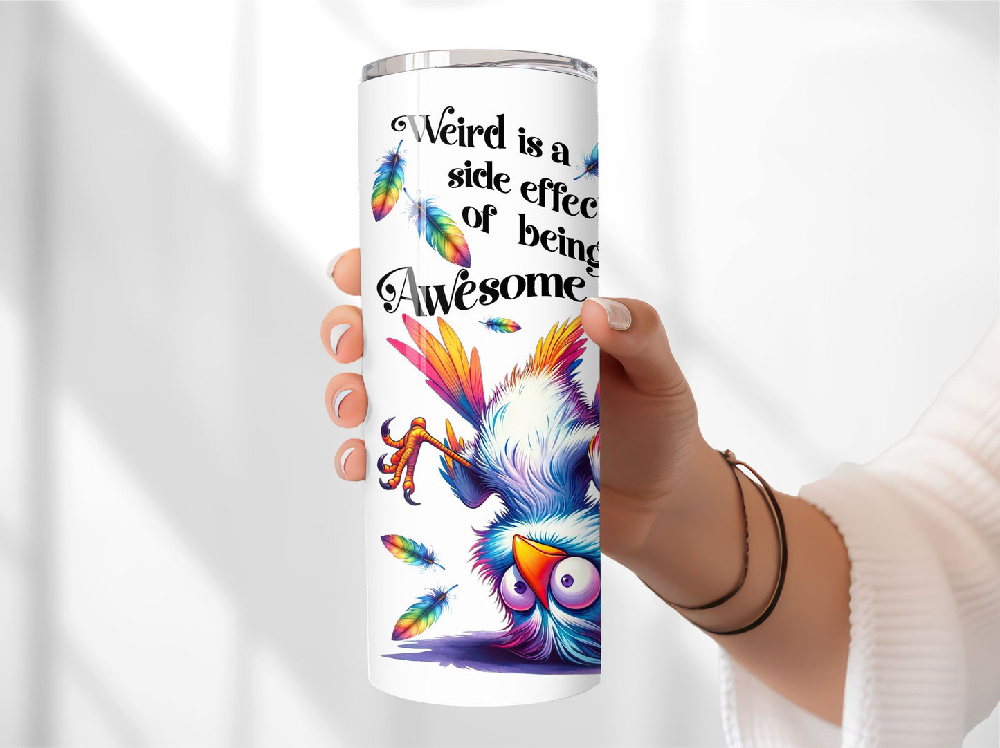 Funny Tumbler with Silly Birds - Insulated 30oz Stainless Steel Vacuum Sealed  with Lid and Straw