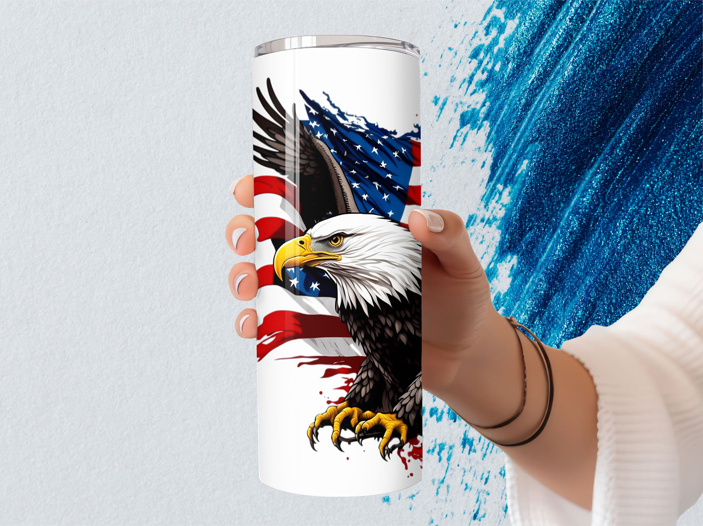 USA Majestic American Eagle Tumbler - Patriotic 20oz Stainless Steel Double Wall Vacuum sealed