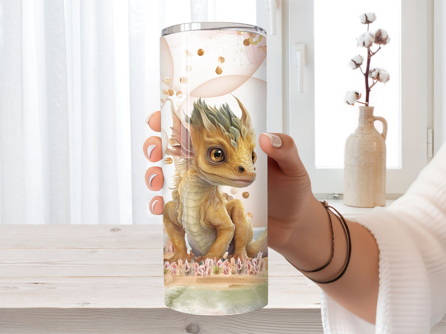 Bubble Dragon Tumbler - Fantasy Drinkware - 20oz Stainless Steel Tumbler with Lid and Straw