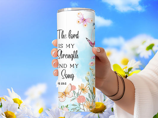 Inspirational Stainless Steel Tumbler - Bible Verse - Exodus 15:12