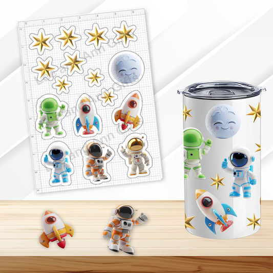 Astronaut Tumbler - Stickers - Decorate your own Tumbler Craft Kit