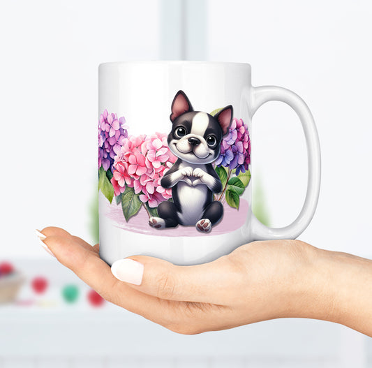 Boston Terrier Mug - Ceramic - Coffee - Tea - Cup - Puppy Dog