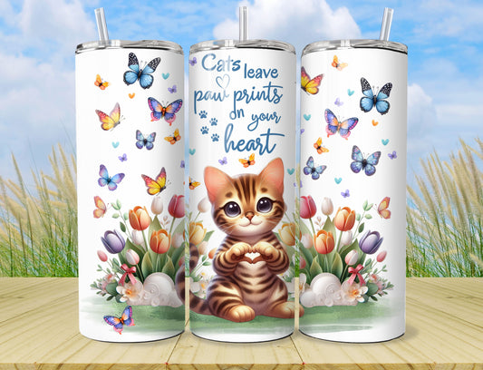 Cat tumbler - Stainless Steel Vacuum Sealed  Kitten Tumbler with Lid and Straw -9