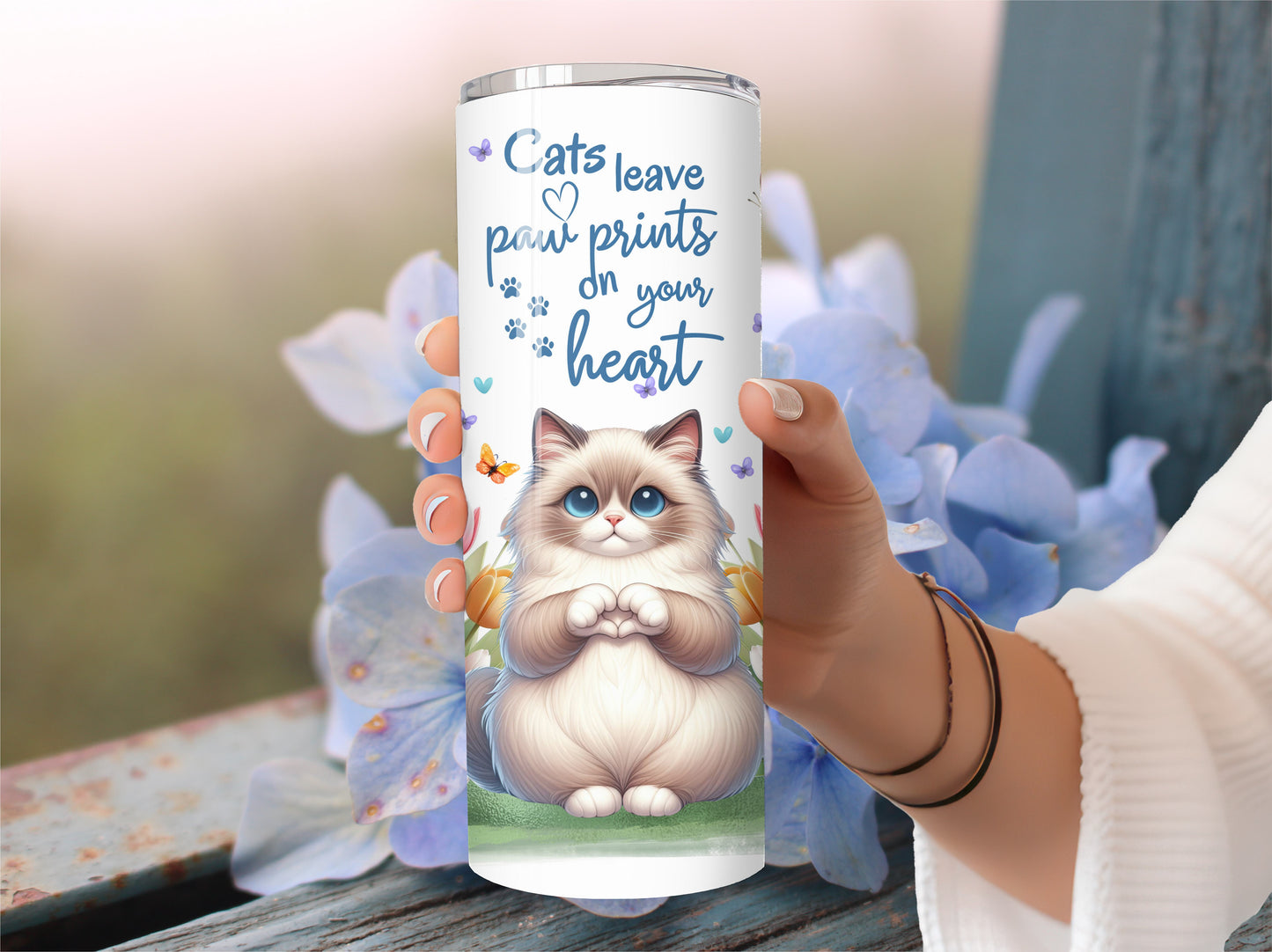 Cat tumbler - Stainless Steel Vacuum Sealed Tumbler with Lid and Straw -5