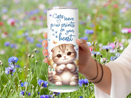 Kitty Cat Drink Tumbler - Stainless Steel Vacuum Sealed  Fluffy Kitten Tumbler with Lid and Straw -2