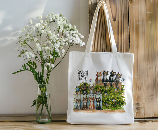 Cats on the Fence Canvas Tote Bag