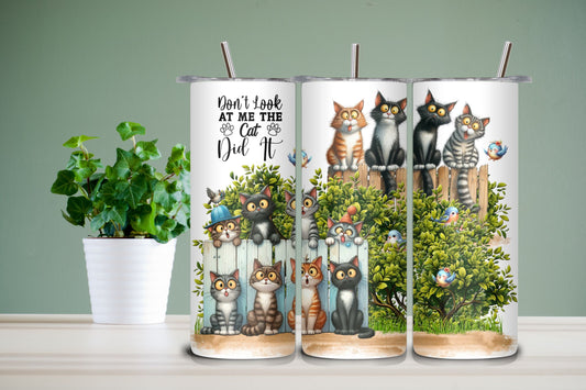 Cats on Fences - Stainless Steel Vacuum Sealed Tumbler with Lid and Straw