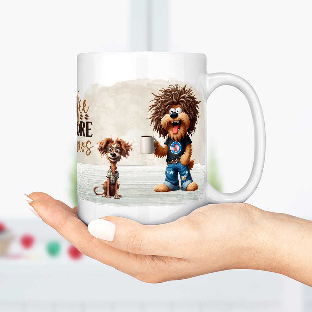 Funny Coffee Mug - Ceramic 15oz Cup - Coffee Before Chaos