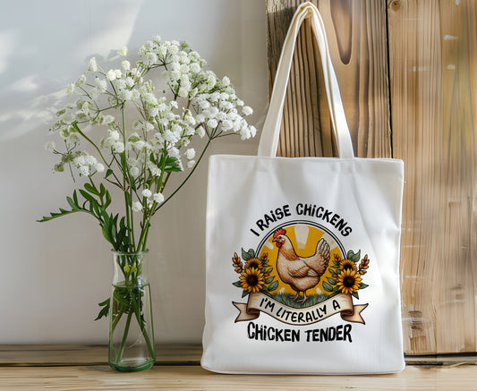 Farm Animal Canvas Tote Reusable Bag  - Chicken Tender