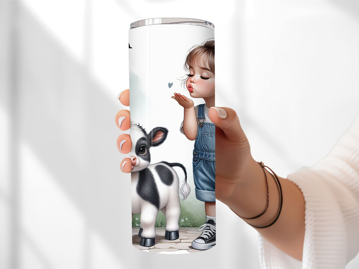 Little Girl and Baby Cow Tumbler