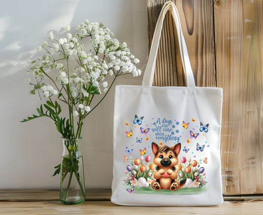 Adorable Dog Canvas Tote Bag - German Shepherd