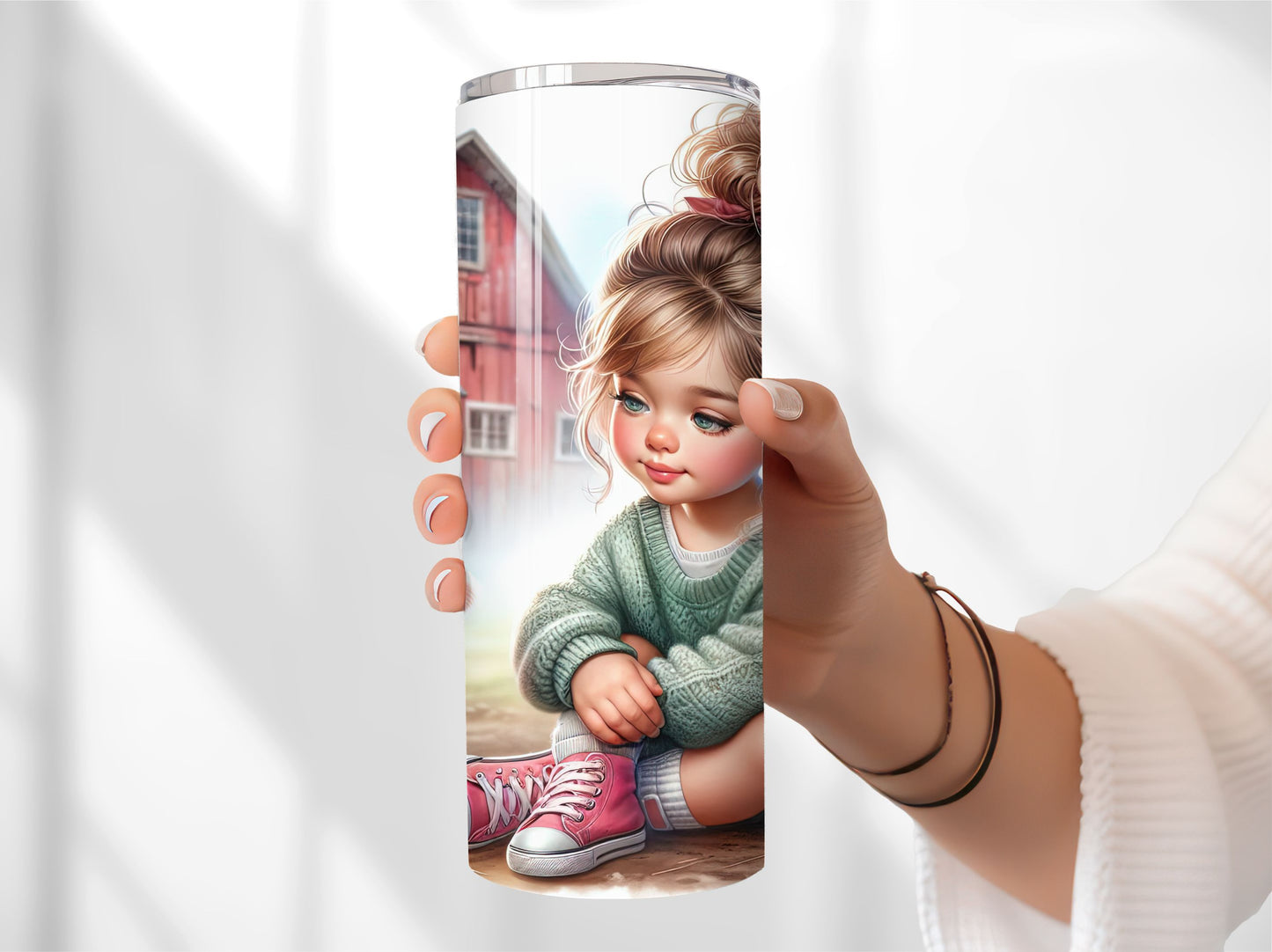 Little Girl and Baby Lamb Tumbler