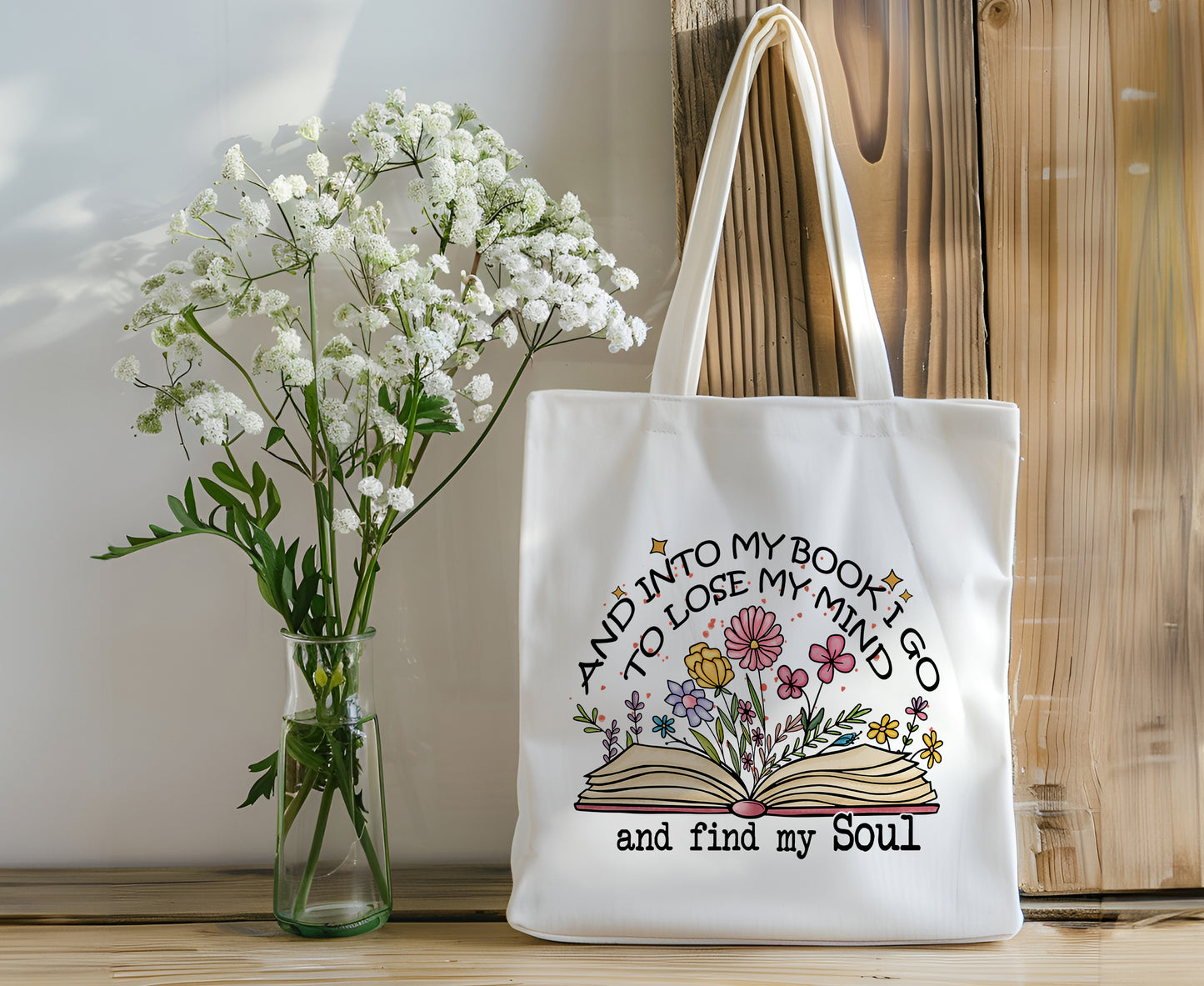 "And into My Book I Go" Tote Reusable Bag  - Personalize It!