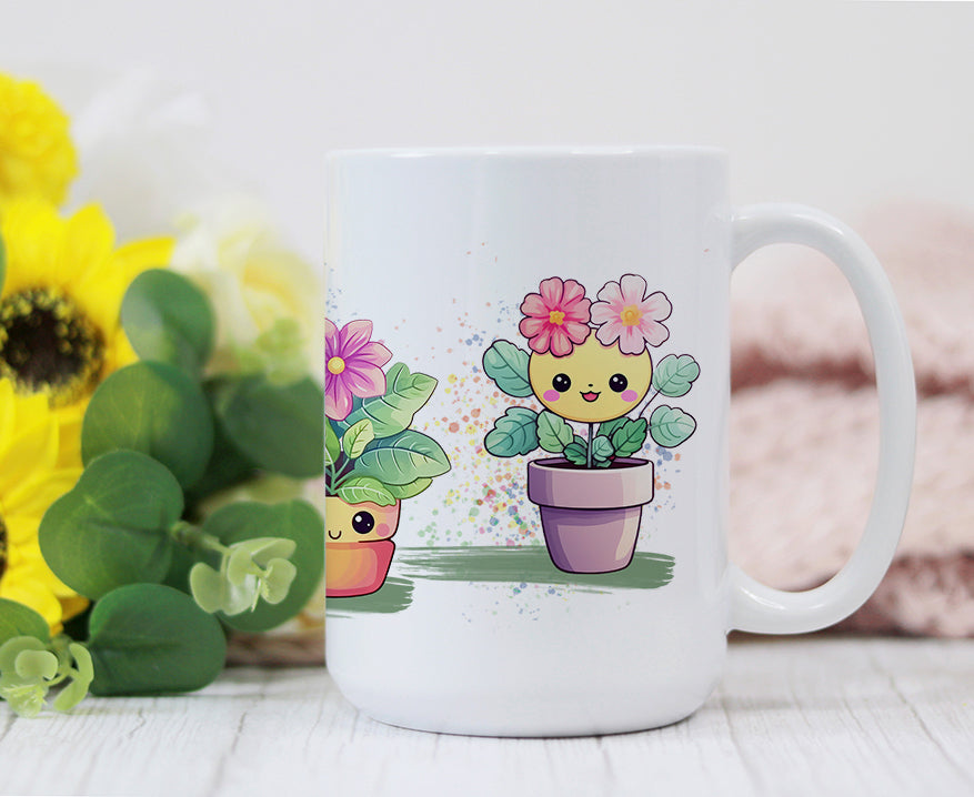 Kawaii Plants Ceramic Mug