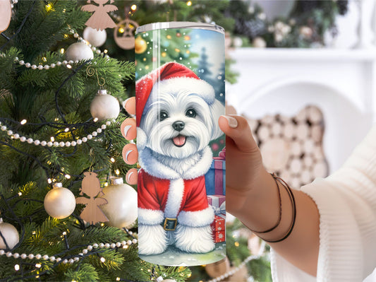 Cute Christmas Santa Dog Tumbler