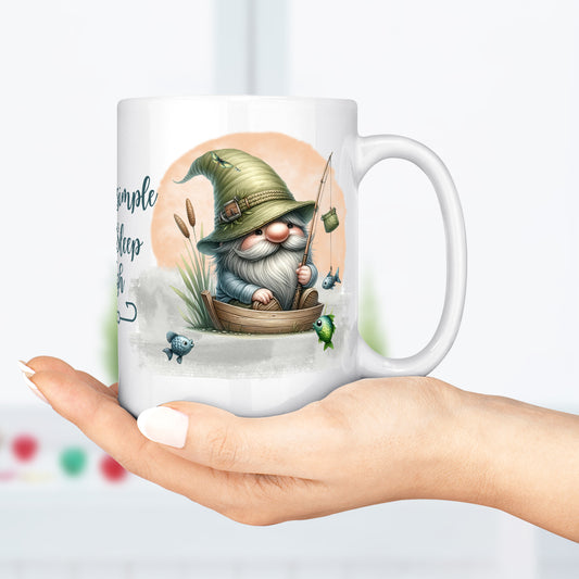 Fishing Gnomes Coffee Mug - Ceramic 15oz Cup