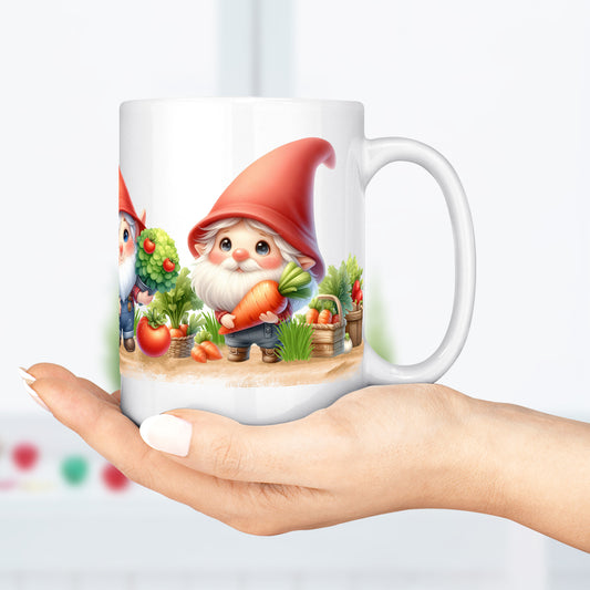 Vegetable Garden Gnome Mug - Ceramic - Coffee - Tea - Cup