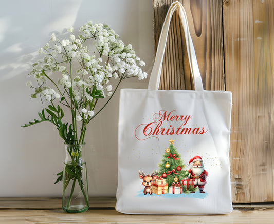 Christmas Santa Holiday Tote Gift Bag